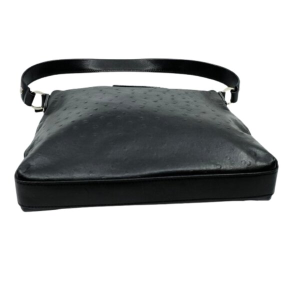 KATE SPADE~BLACK LEATHER OSTRICH EMBOSSED ZIP TOP SHOULDER BAG LIKE NEW - Picture 5 of 6